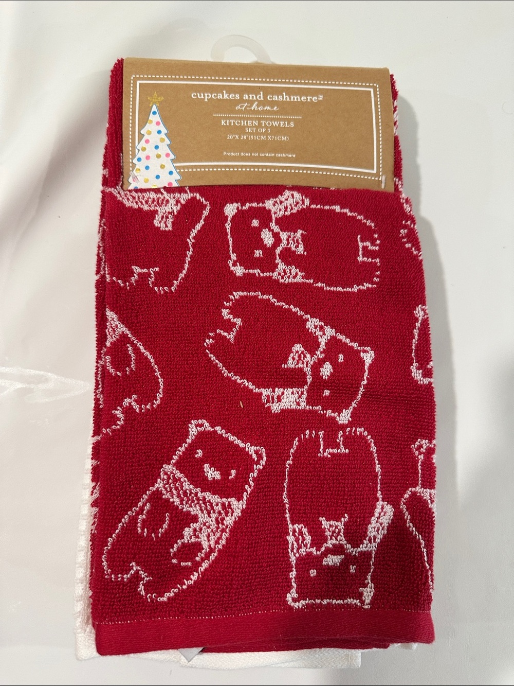 NEW Cupcakes and Cashmere Set of 3 Christmas Kitchen Towels polar bears holiday